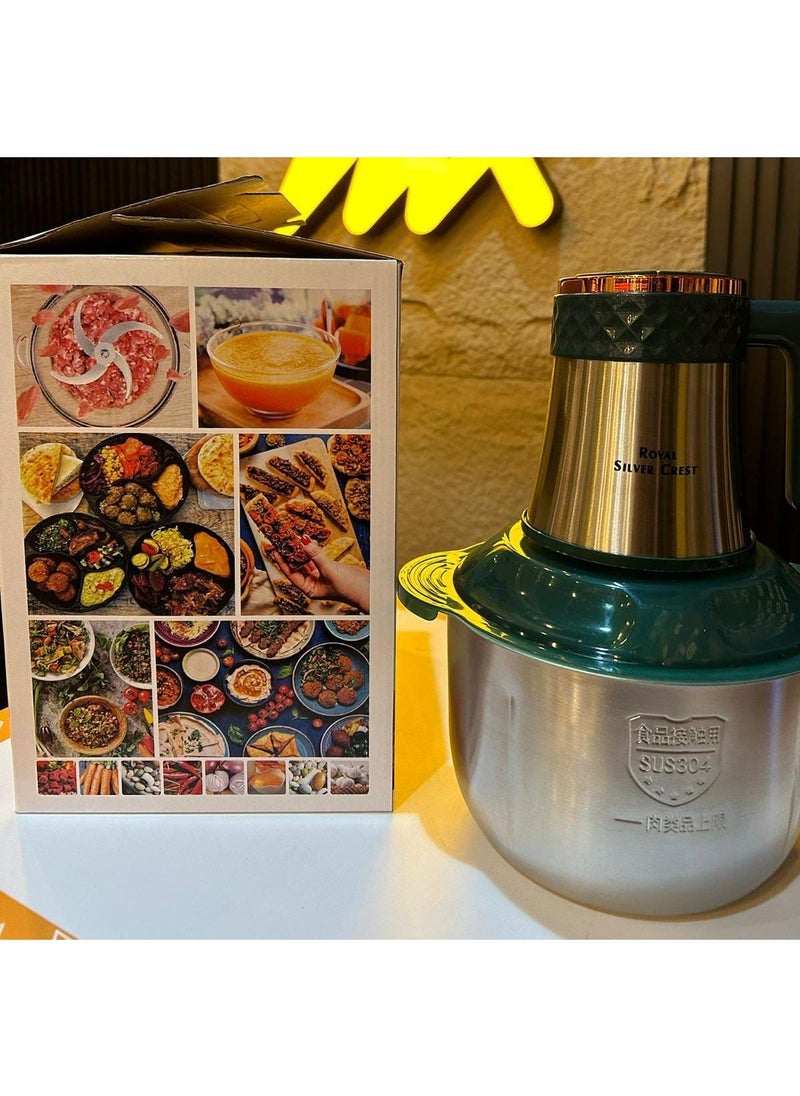 Royal Silver Crest 5L Electric Food Chopper & Meat Grinder – 850W High-Power Mini Food Processor (SC-8302R) with 3D Stainless Steel Blades, for Meat, Vegetables, Fruits, Nuts – Easy to Clean, Non-Slip Design  - Image 2