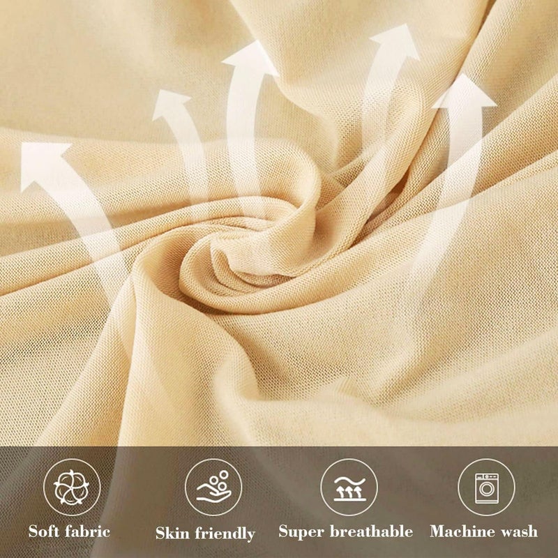 HFCNMY Stool Covers Round,4 Pack Stretch Round Bar Stool Covers Washable Bar Stool Seat Covers Stool Cushion Slipcover Elastic Bar Chair Covers for 13-18 Inch Chair (Beige) - Image 4