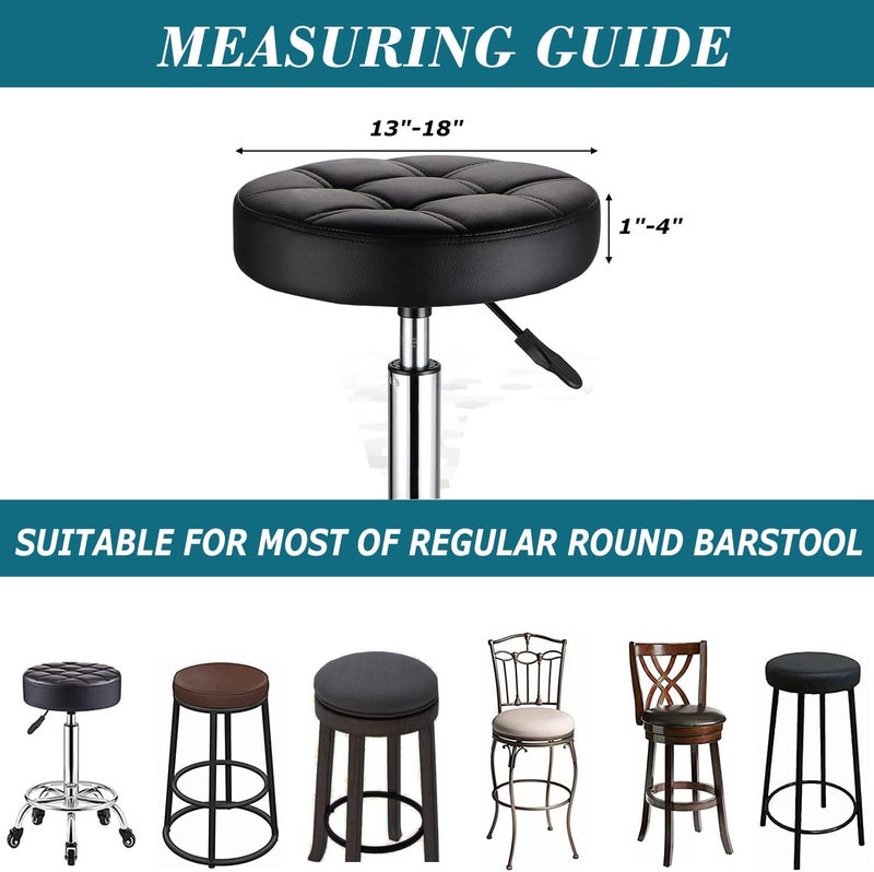 HFCNMY Stool Covers Round,4 Pack Stretch Round Bar Stool Covers Washable Bar Stool Seat Covers Stool Cushion Slipcover Elastic Bar Chair Covers for 13-18 Inch Chair (Beige) - Image 5