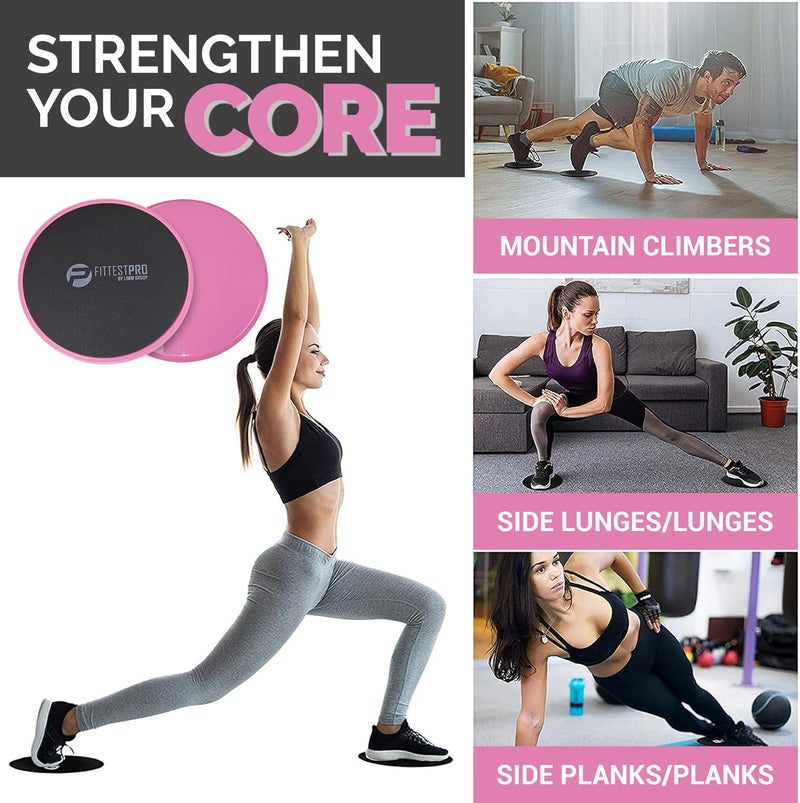 Limm Core Sliders for Working Out - Exercise Sliders Fitness, Stability, Ab, Legs & Full Body (Set of 2) - Bonus Carry Bag & Workout Ebook - Gym Gliding Disc Pads for Hardwood, Carpet & More - Image 2