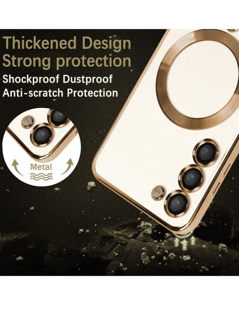 ELTRAZONE Magnetic Clear Case for Samsung Galaxy S23 with Camera Lens Protector Magsafe Compatible Electroplated Soft TPU Shockproof Anti-Scratch Phone Case - Image 4