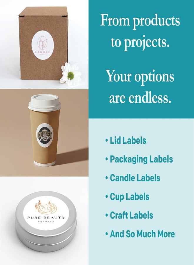 Premium Label Supply White Sticker Round Labels – 2" Circle – Laser/Inkjet Compatible – (20 per Sheet), 100 Sheets – 2,000 Total Adhesive Labels - Image 2