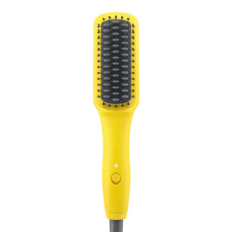 Drybar The Baby Brush Crush Mini Heated Straightening Brush, Corded Electric, Yellow - Image 1