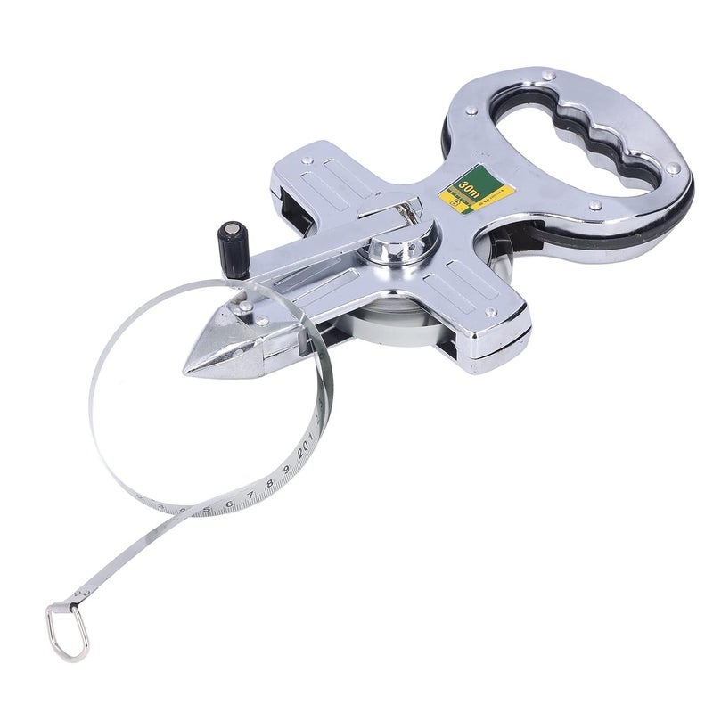 Portable Stainless Steel 30m Tape Measure Hand Operated Surveyor Tool for Construction Woodworking - Image 4