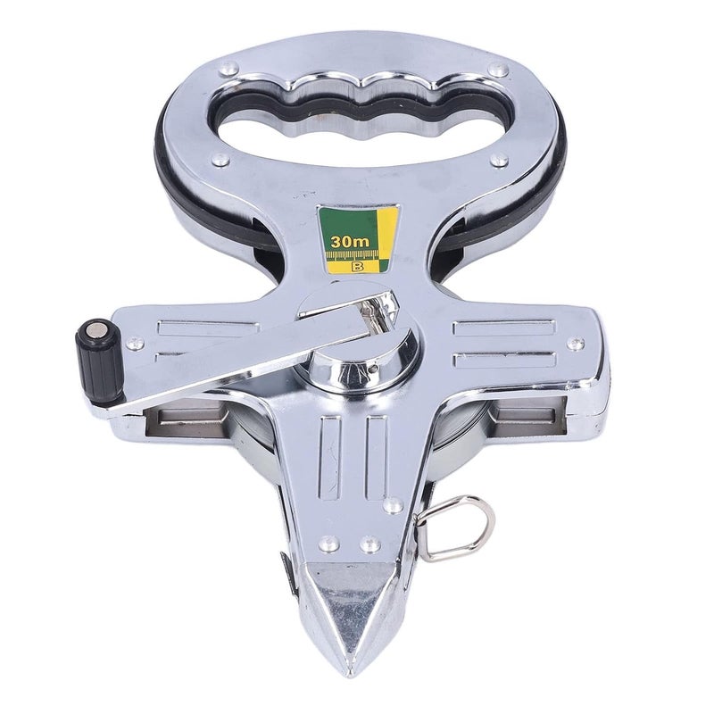 Portable Stainless Steel 30m Tape Measure Hand Operated Surveyor Tool for Construction Woodworking - Image 1