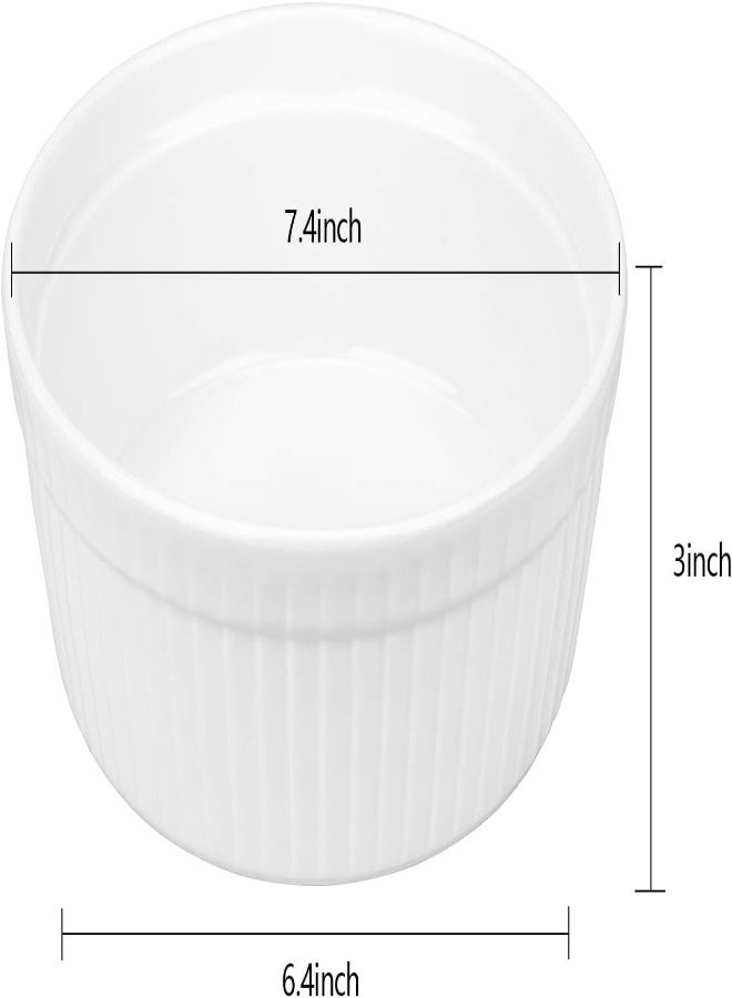 AKDC Foraineam 2 Pack Large Porcelain Souffle Ramekins, 48 Ounce, 1.5 Quarts White Bakeware Ramekin Set For Baking, Cooking, Serving And More - Image 1
