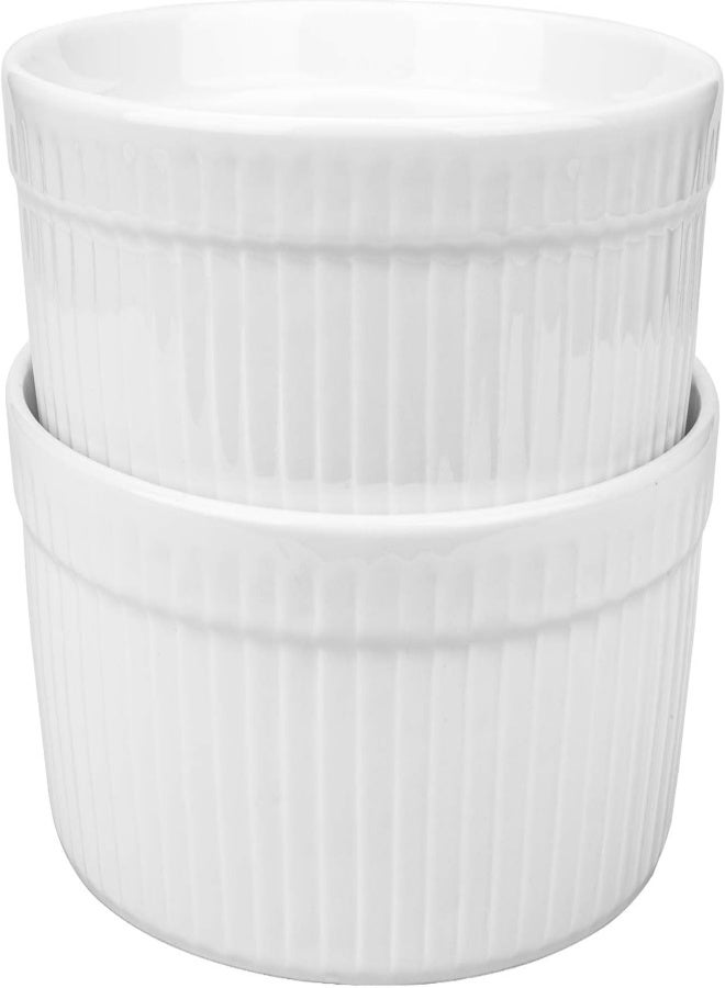 AKDC Foraineam 2 Pack Large Porcelain Souffle Ramekins, 48 Ounce, 1.5 Quarts White Bakeware Ramekin Set For Baking, Cooking, Serving And More - Image 5