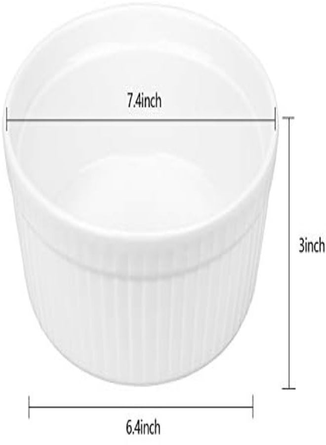 AKDC Foraineam 2 Pack Large Porcelain Souffle Ramekins, 48 Ounce, 1.5 Quarts White Bakeware Ramekin Set For Baking, Cooking, Serving And More - Image 2