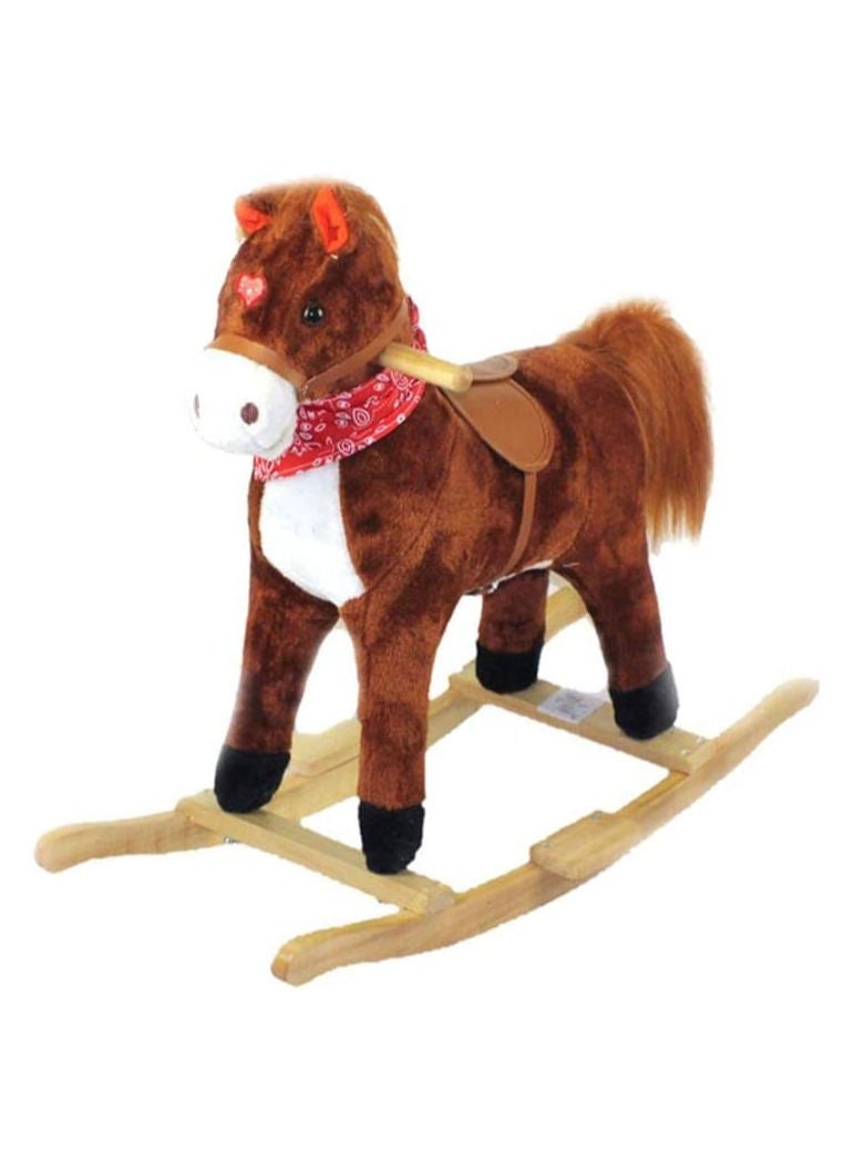 DeloPik Kid's Wooden Rocking Horse,Musical Rocking Horse Pp Cotton Filling With Soft Padded Saddle