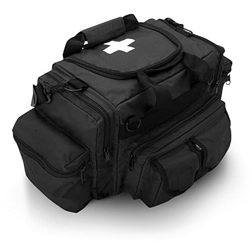 ASA TECHMED First Aid Responder EMS Emergency Medical Trauma Bag Deluxe, Black - Image 1