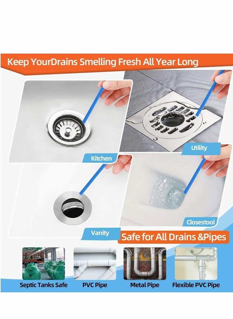 Drain Cleaner Stick, 48Pcs Drain Sticks Deodorizer, Bathroom Sink Drain Cleaning Tool, for Kitchen Shower Bathroom, Toilet, Sink Freshener - Image 2