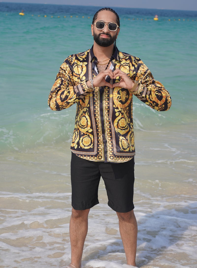 CAVANA Men vintage geometric pattern long sleeve shirt  - Image 4