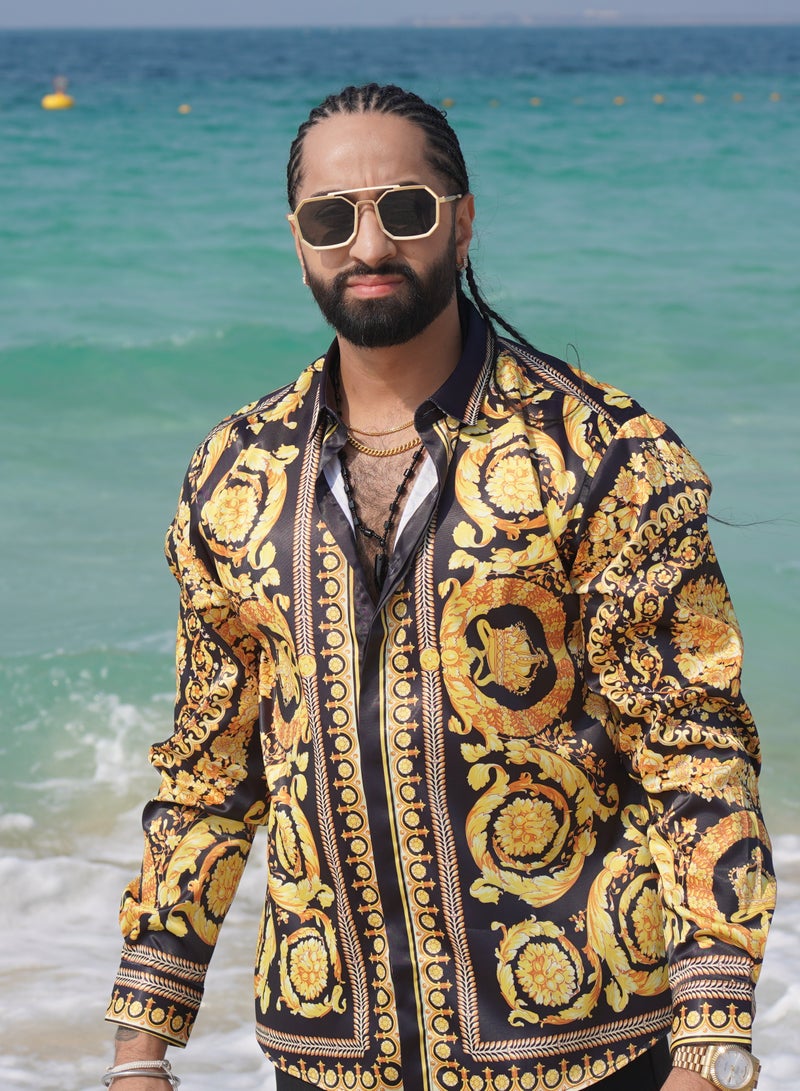 CAVANA Men vintage geometric pattern long sleeve shirt  - Image 1
