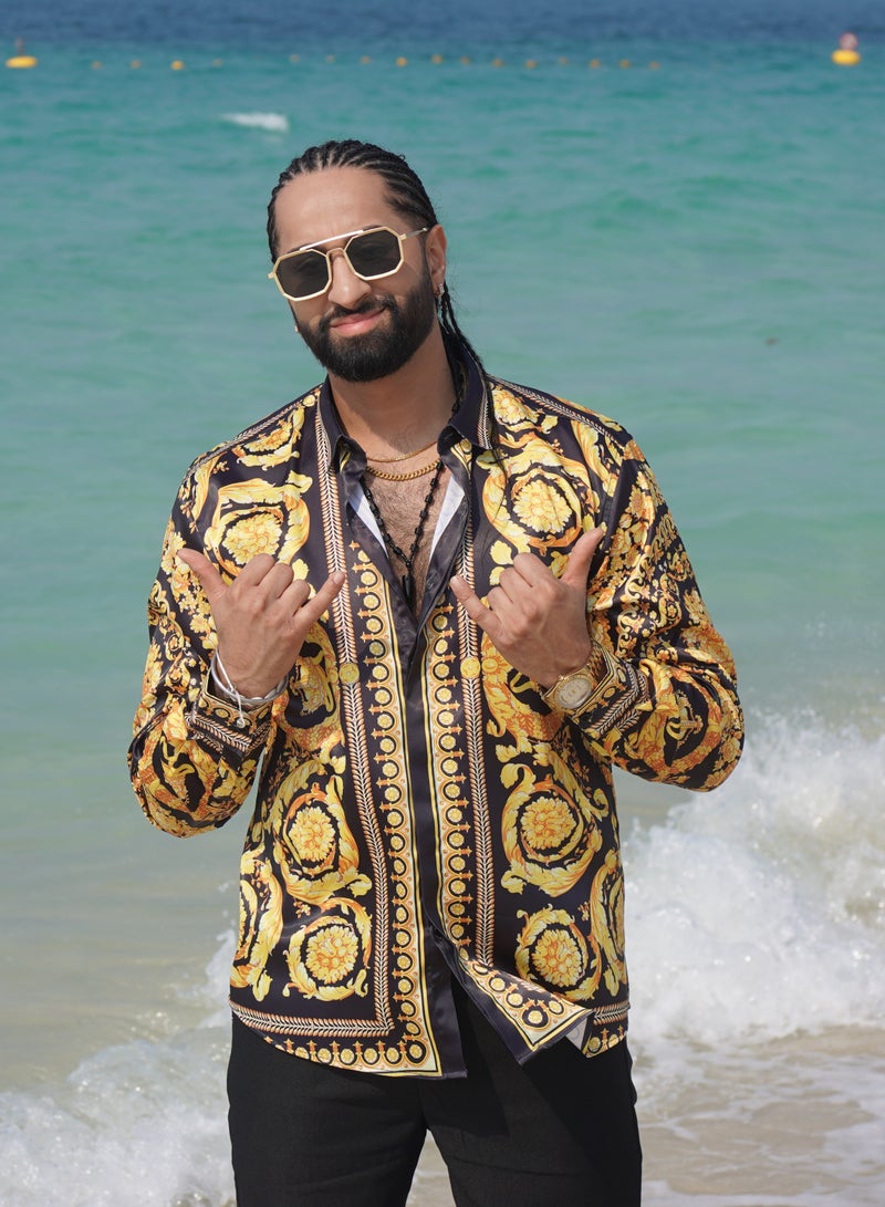 CAVANA Men vintage geometric pattern long sleeve shirt  - Image 2