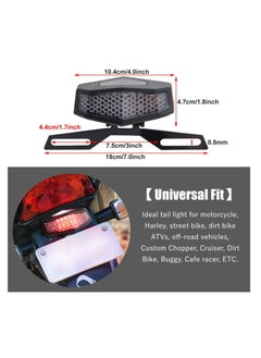Excefore Motorcycle Tail Light, LED Tail Light with License Lamp Bracket, 12V Integrated Turn Signals & Brake Stop Light Universal for Motorbike Dirt Bike Scooter ATV(Black)  - Image 3