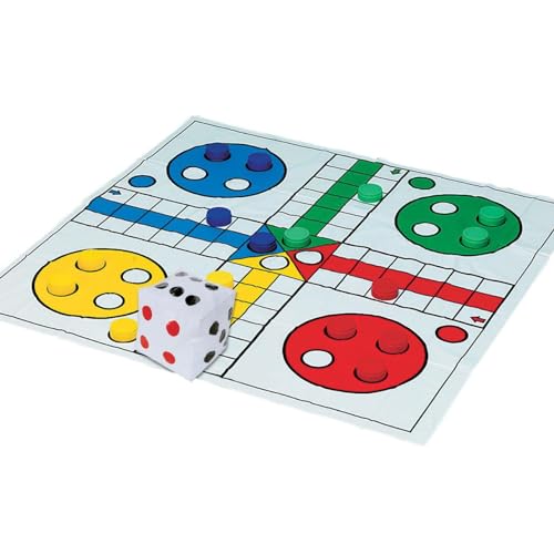SS Worldwide Jumbo Ludo Game Kids Will Love Giant 40 Sqaure Vinyl Game Mat and 5 Inflatable Movement Die - Image 1
