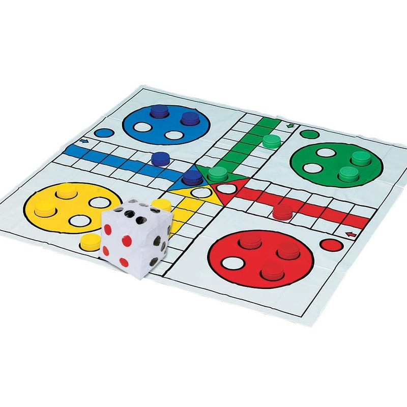SS Worldwide Jumbo Ludo Game Kids Will Love Giant 40 Sqaure Vinyl Game Mat and 5 Inflatable Movement Die - Image 2