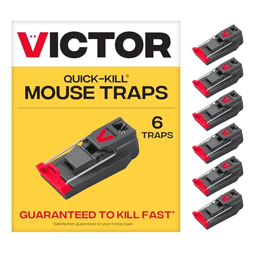 Victor M123SSR Quick-Kill Easy Set Mouse Trap, 6 Reusable Victor Mouse Traps - Image 1
