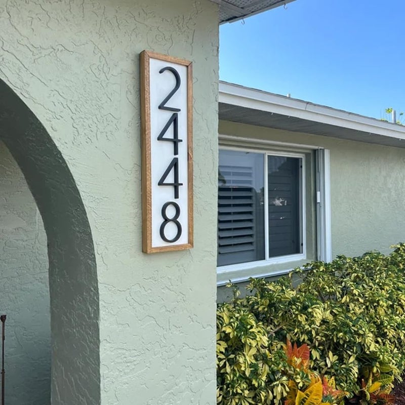 Ajmyonsp 5 Inch House Numbers For Outside Metal Modern Floating House Numbers Garden Door Mailboxs Decor Number With Nail Kit Visibilities Signage (Black 4) - Image 4