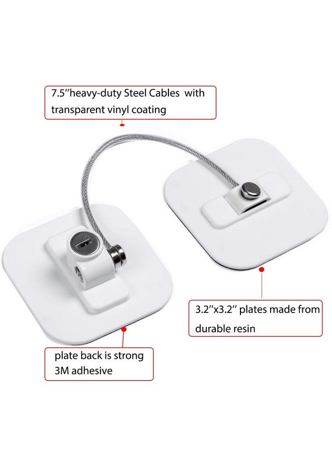 BAOWEIJD Fridge Lock,Refrigerator Locks,Freezer Lock with Key for Child Safety,Locks to Lock Fridge and Cabinets,White Fridge Lock - Image 3