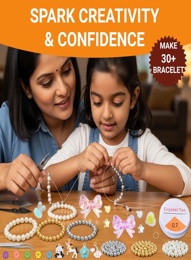 STEMTICS Bracelet Making Kit for Girls Age 8-12 Years Old with Beads and Charms | Stylish Jewellery Birthday Gift Set for Girl Kids 8, 9, 10, 11, 12 Year Old (Loop & Love) - Image 5