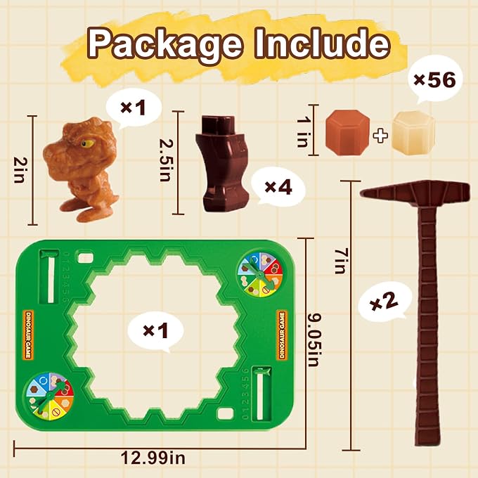 TGHIJKK Dinosaur Save Break Ice Game for Kids: Interactive Board Game Age 3+ Kids | Trap Ice Breaker Table Game Family Game Night for Ages 3 4 5 6 7 8 9+ Kids Adults - Birthday Gift for 3+ Year Old Boys Girls - Image 2