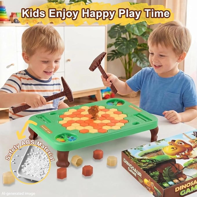 TGHIJKK Dinosaur Save Break Ice Game for Kids: Interactive Board Game Age 3+ Kids | Trap Ice Breaker Table Game Family Game Night for Ages 3 4 5 6 7 8 9+ Kids Adults - Birthday Gift for 3+ Year Old Boys Girls - Image 3
