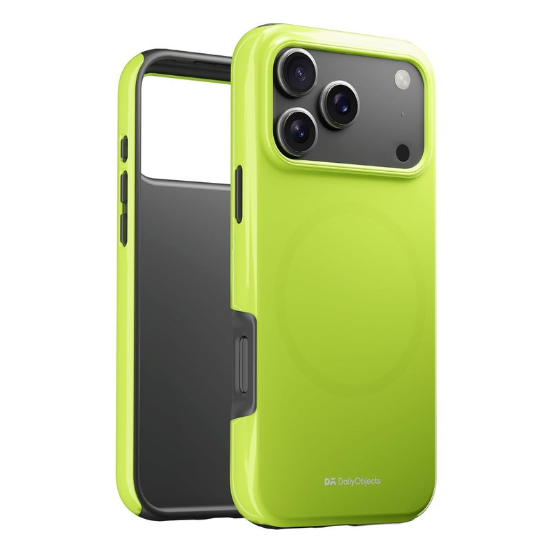 Daily Objects Enamel Bumper MagSafe Case for iPhone 17 Pro Compatible with Mag-Safe Wireless Charging | Lime Hybrid Magnetic Back Cover - Image 3