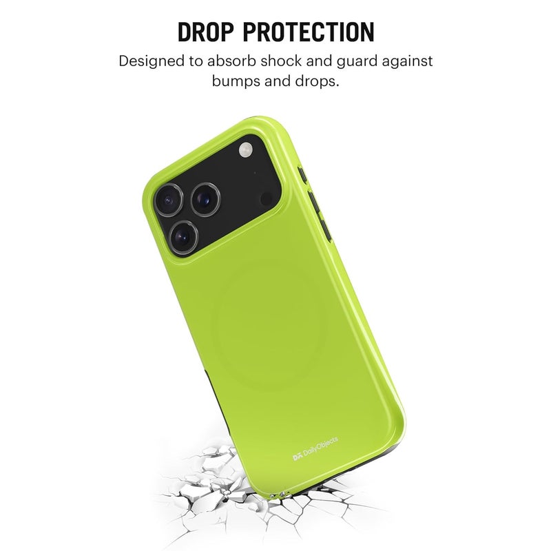 Daily Objects Enamel Bumper MagSafe Case for iPhone 17 Pro Compatible with Mag-Safe Wireless Charging | Lime Hybrid Magnetic Back Cover - Image 4