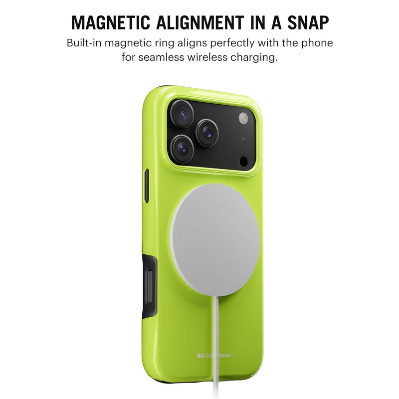 Daily Objects Enamel Bumper MagSafe Case for iPhone 17 Pro Compatible with Mag-Safe Wireless Charging | Lime Hybrid Magnetic Back Cover - Image 2
