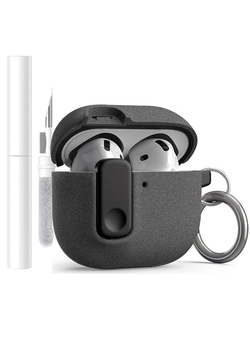 Generic - For AirPods 4 Case,Support Wireless Charging, Drop Protection Cover with Magnetic Lid Lock, Hybrid Case- Grey（With cleaning tools） - Image 1