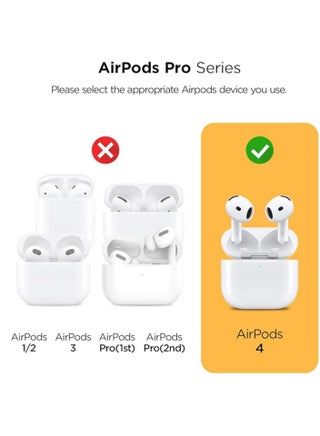 For AirPods 4 Case,Support Wireless Charging, Drop Protection Cover with Magnetic Lid Lock, Hybrid Case- Grey（With cleaning tools） - view 2