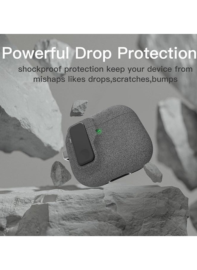 Generic - For AirPods 4 Case,Support Wireless Charging, Drop Protection Cover with Magnetic Lid Lock, Hybrid Case- Grey（With cleaning tools） - Image 1