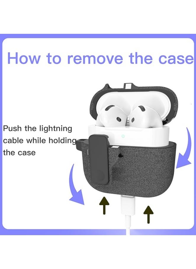 Generic - For AirPods 4 Case,Support Wireless Charging, Drop Protection Cover with Magnetic Lid Lock, Hybrid Case- Grey（With cleaning tools） - Image 1