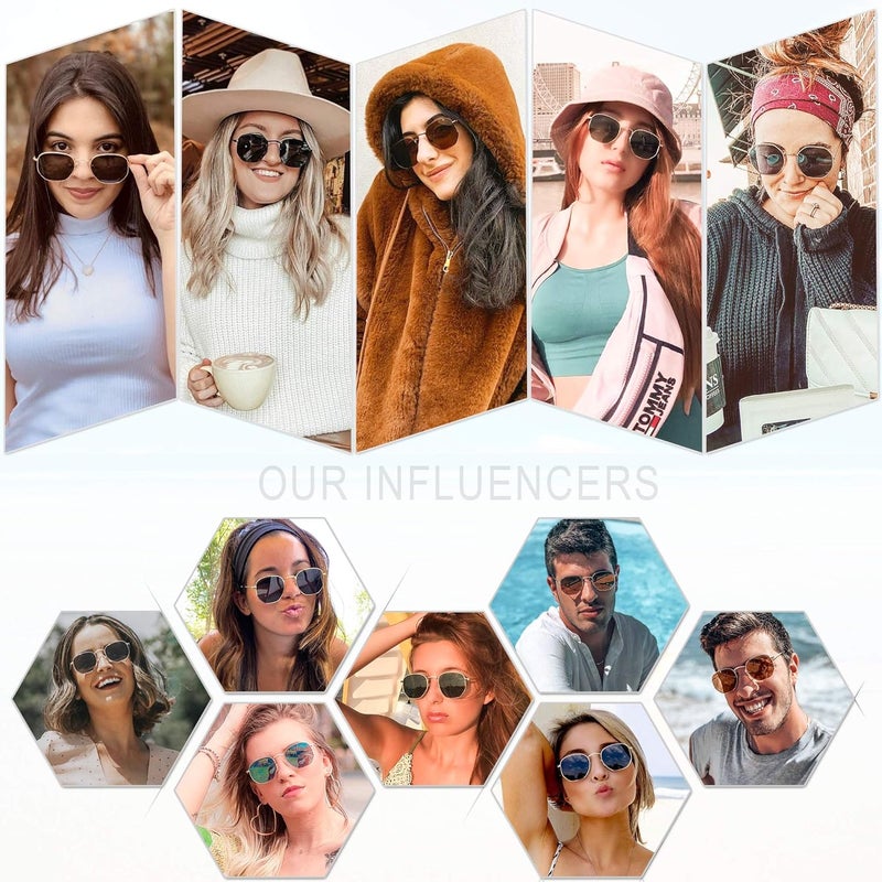 Sojos Square Polarized Sunglasses for Women Men Small Hexagonal Polygon Shades SJ1072 - Image 3