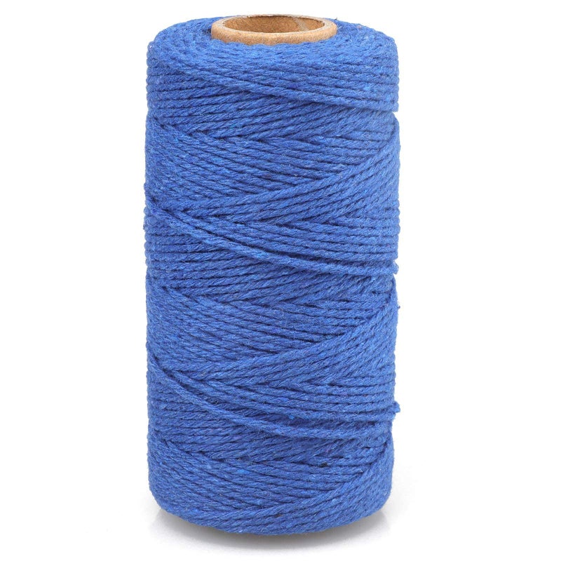 G2PLUS 328 Feet 2MM Natural Cotton String for CraftsGift Wrapping TwineArts  Crafts Home Decor Gift Packaging Dark Blue