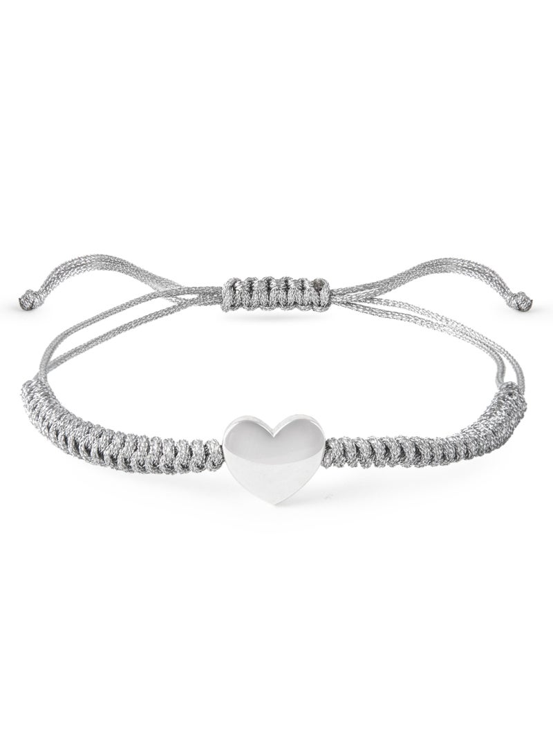 Minza ” Heart ” Pure 925 Sterling Silver, Handmade Bracelet for Women, Woven & Braided Bracelet, 1.700 grams of Silver, Jewelry for Casual & Special Occasion - Image 1