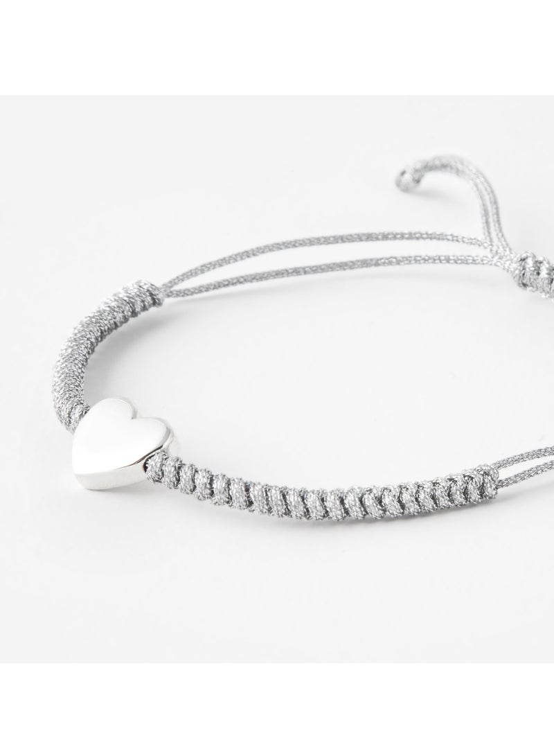 Minza ” Heart ” Pure 925 Sterling Silver, Handmade Bracelet for Women, Woven & Braided Bracelet, 1.700 grams of Silver, Jewelry for Casual & Special Occasion - Image 2
