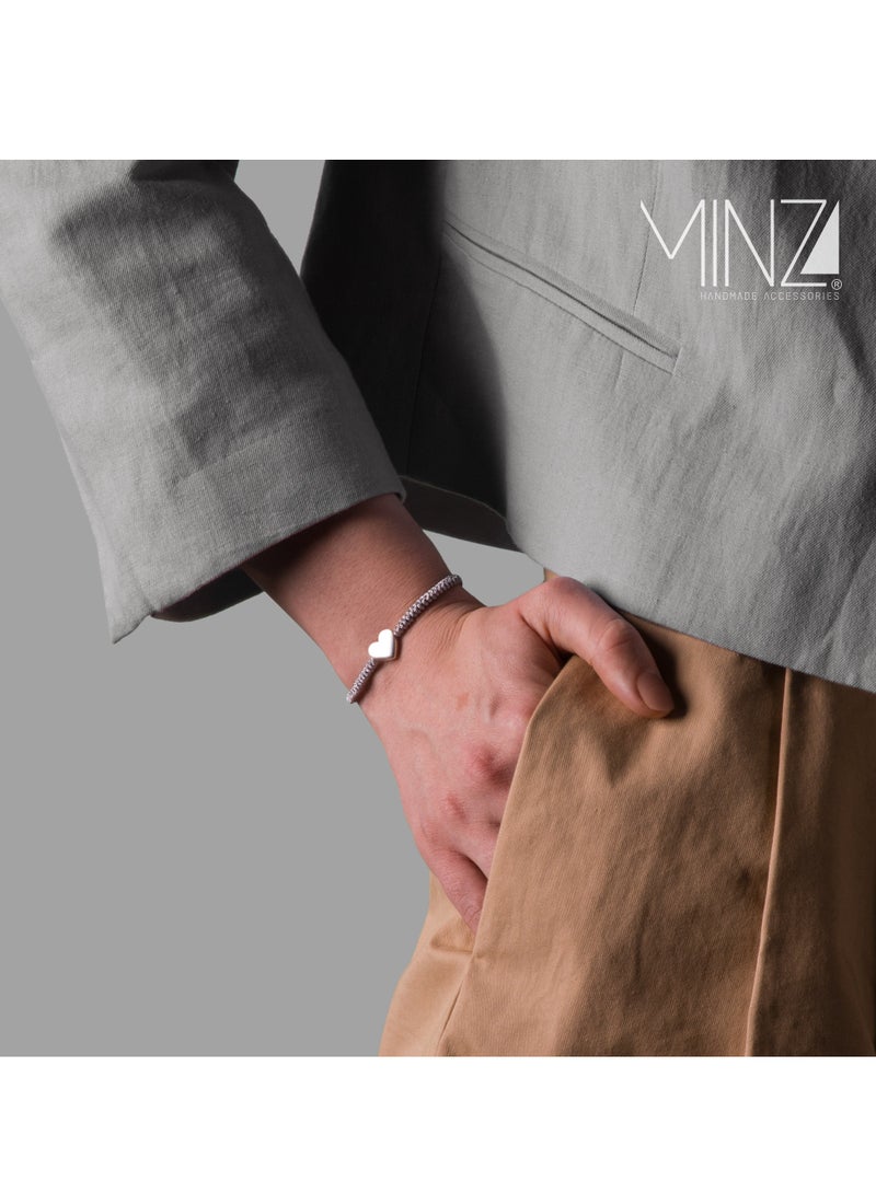 Minza ” Heart ” Pure 925 Sterling Silver, Handmade Bracelet for Women, Woven & Braided Bracelet, 1.700 grams of Silver, Jewelry for Casual & Special Occasion - Image 4