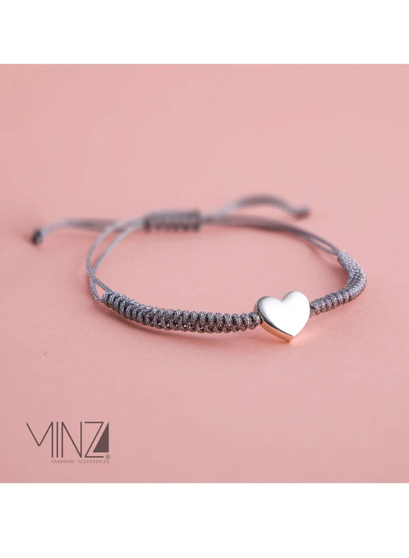 Minza  Minza ” Heart ” Pure 925 Sterling Silver, Handmade Bracelet for Women, Woven & Braided Bracelet, 1.700 grams of Silver, Jewelry for Casual & Special Occasion for Women | Best Price UAE