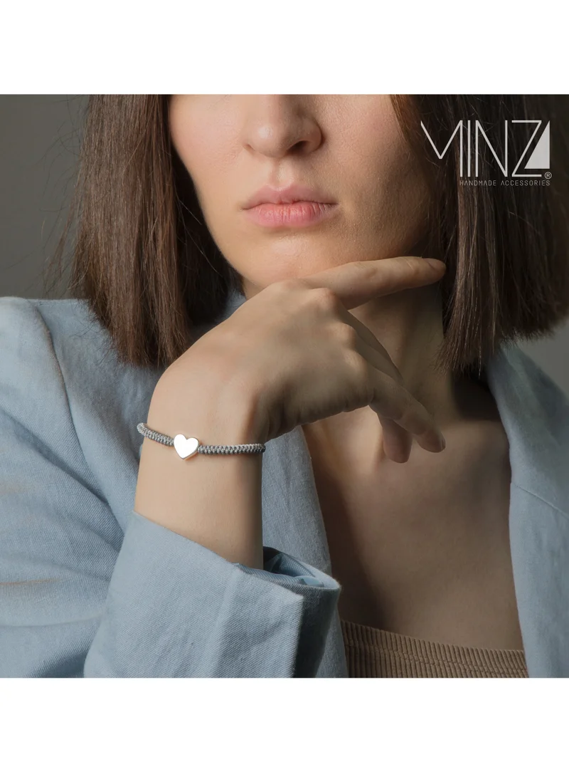 Minza  Minza ” Heart ” Pure 925 Sterling Silver, Handmade Bracelet for Women, Woven & Braided Bracelet, 1.700 grams of Silver, Jewelry for Casual & Special Occasion for Women | Best Price UAE
