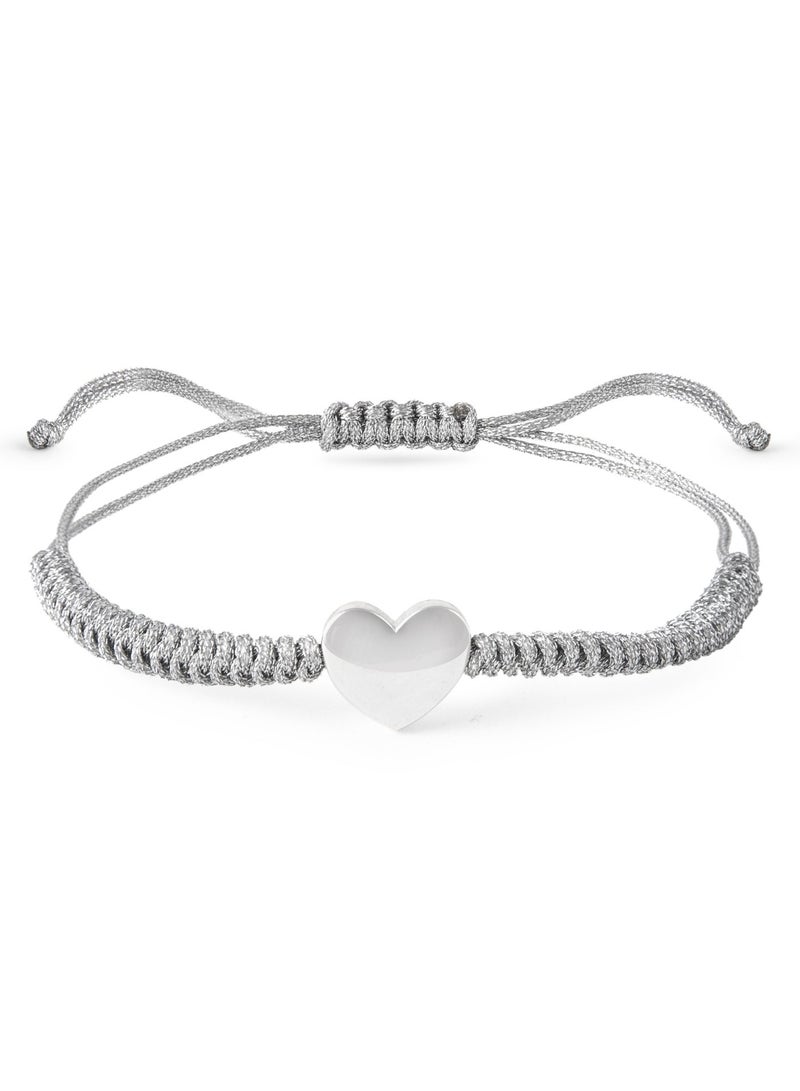Minza ” Heart ” Pure 925 Sterling Silver, Handmade Bracelet for Women, Woven & Braided Bracelet, 1.700 grams of Silver, Jewelry for Casual & Special Occasion - Image 2