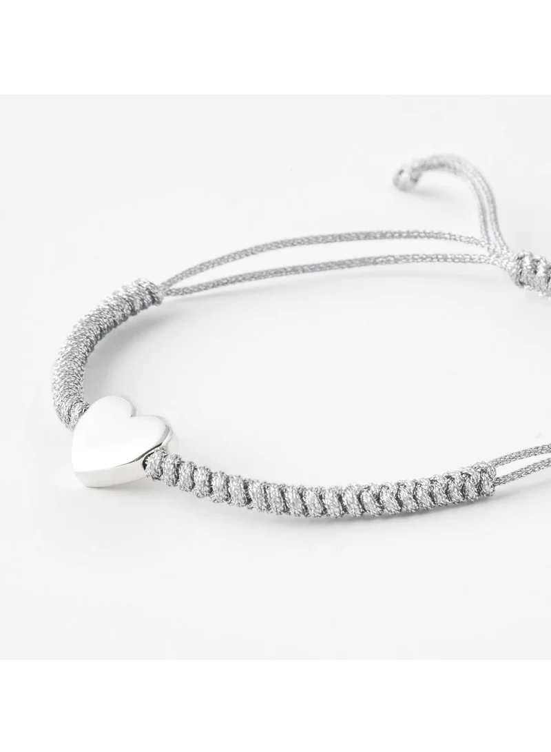 Minza  Minza ” Heart ” Pure 925 Sterling Silver, Handmade Bracelet for Women, Woven & Braided Bracelet, 1.700 grams of Silver, Jewelry for Casual & Special Occasion for Women | Best Price UAE