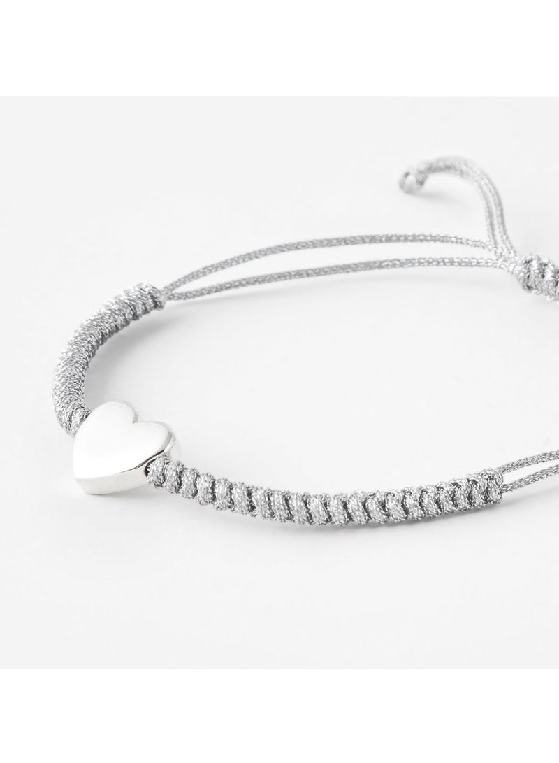 Minza ” Heart ” Pure 925 Sterling Silver, Handmade Bracelet for Women, Woven & Braided Bracelet, 1.700 grams of Silver, Jewelry for Casual & Special Occasion - Image 4