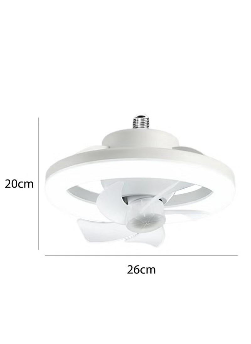 E27 Ceiling Fan With Led Light and Remote Control,360 ° Rotation Modern Led Ceiling Fan, Socket Fan Light For Kitchen Bathroom Bedroom Home Office