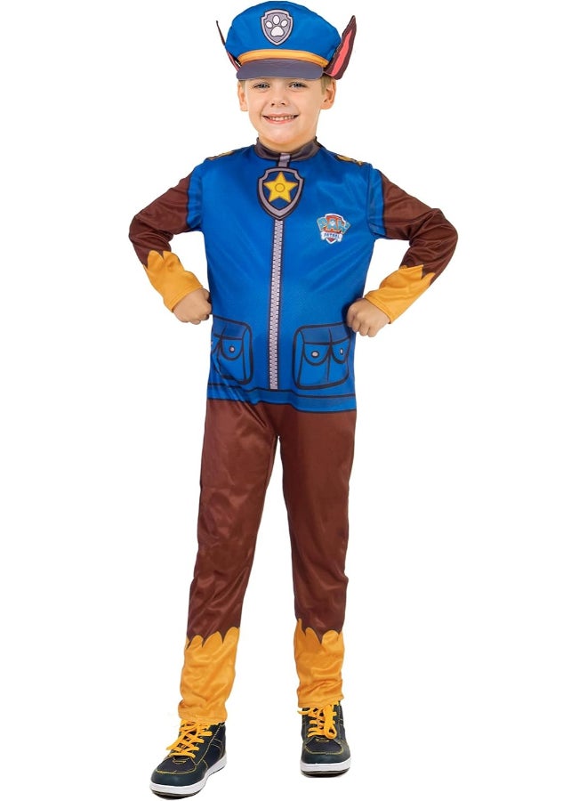 Ciao Paw Patrol Chase Costume 3-4 Years | Toddler Cartoon Character Fancy Dress Complete Disguise Outfit | Kids Police Pup Jumpsuit - Image 1