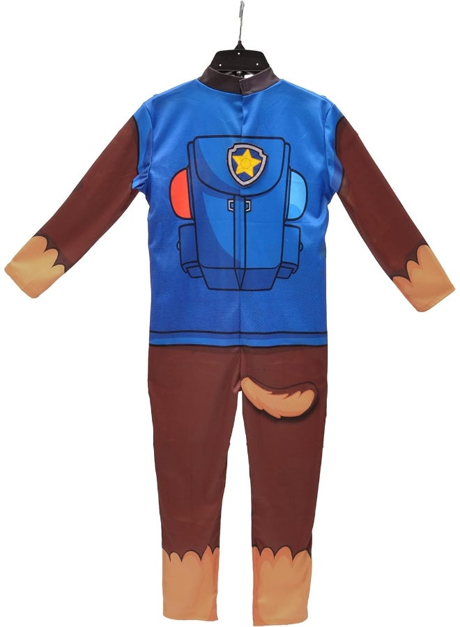 Ciao Paw Patrol Chase Costume 3-4 Years | Toddler Cartoon Character Fancy Dress Complete Disguise Outfit | Kids Police Pup Jumpsuit - Image 2