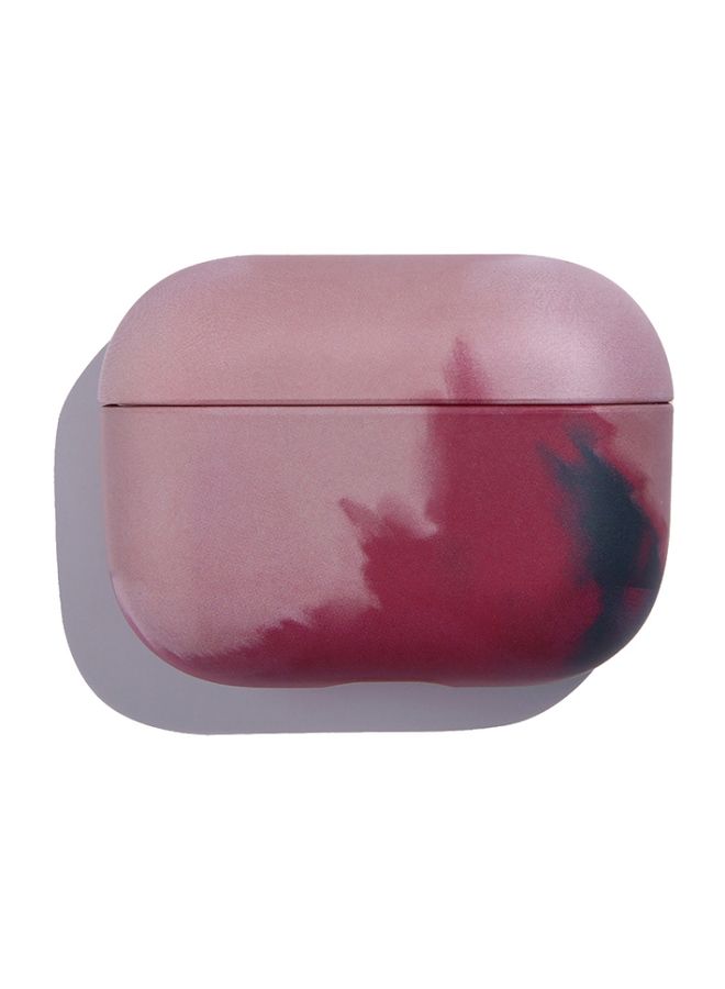 Case Cover For AirPods 1 / 2 Ink Painting Water Sticker PC Earphone Case Ink Fuchsia