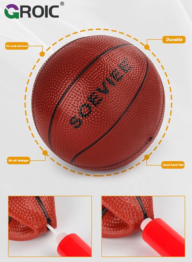 Mini Basketball Hoop with LED Light Electronic Scoreboard, 15.7" X 10.2" - Small Basketball Hoop with 1 Ball, Door/Wall Mounted Basketball Hoops Indoor Outdoor for Kids - Red