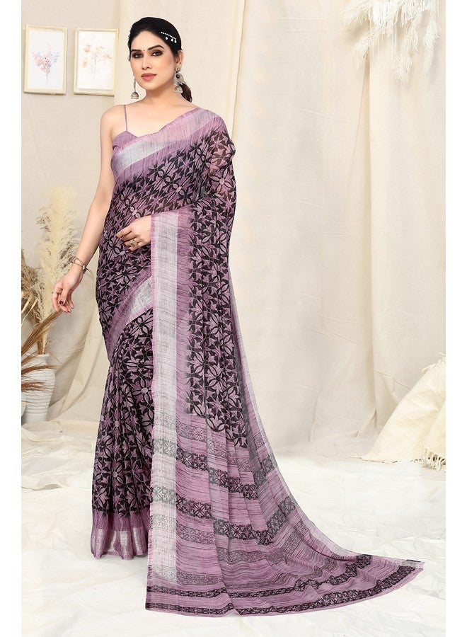 MIRCHI FASHION MIRCHI FASHION Women Chiffon Georgette Floral Printed Saree with Blouse Piece (38824-Black, Wine)  - Image 5
